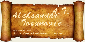 Aleksandar Tosunović vizit kartica